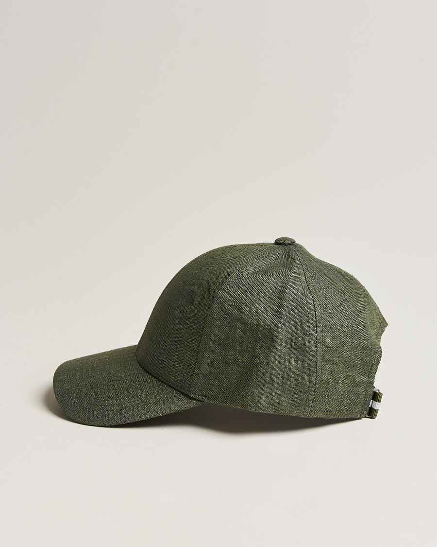 Herre | Contemporary Creators | Varsity Headwear | Linen Baseball Cap French Olive