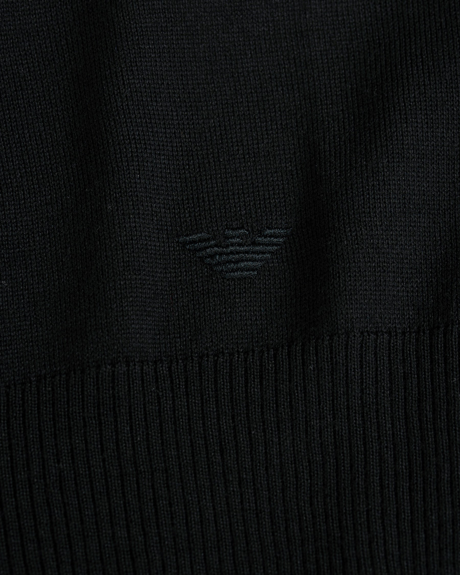 Herre | Gensere | Emporio Armani | Knitted Long Sleeve Polo Black