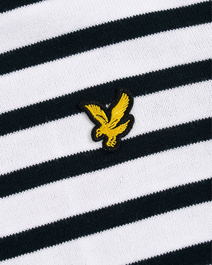 Herre | Gensere | Lyle & Scott | Breton Stripe Crew Neck Pullover White/Navy