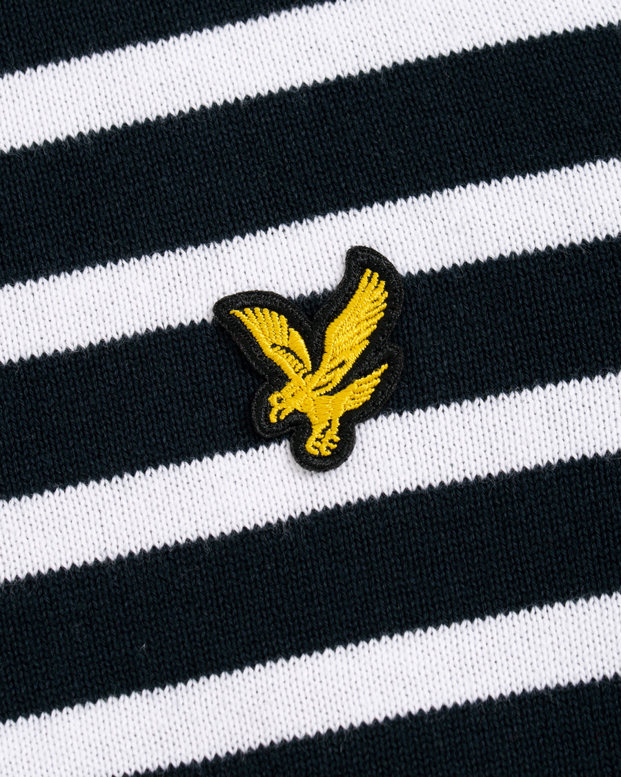 Herre | Gensere | Lyle & Scott | Breton Stripe Crew Neck Pullover Dark Navy/White