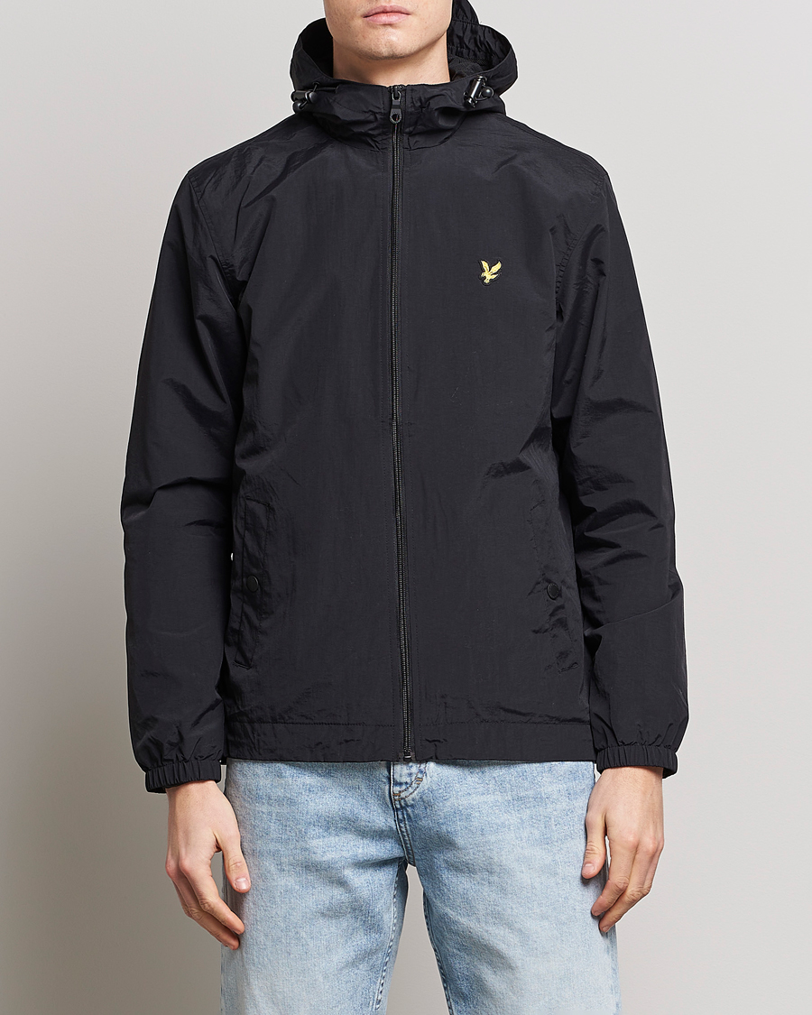 Herre | Vårjakker | Lyle & Scott | Zip Through Hooded Jacket Jet Black