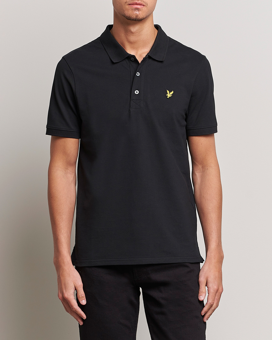 Herre |  | Lyle & Scott | Plain Pique Polo Shirt Jet Black