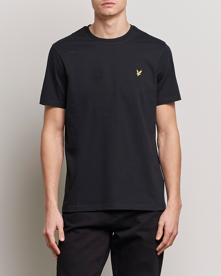 Herre | Lyle & Scott | Lyle & Scott | Crew Neck Organic Cotton T-Shirt Jet Black