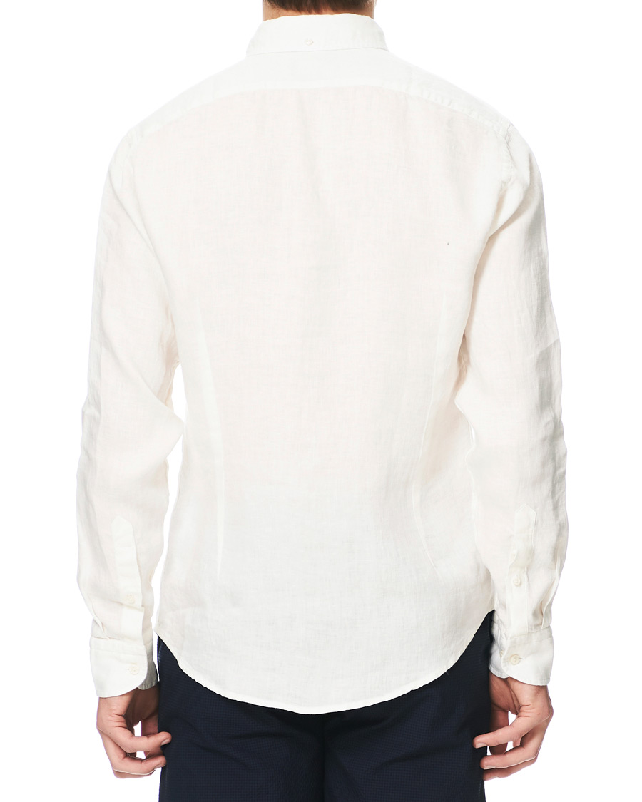 Herre | Skjorter | Eton | Slim Fit Linen Button Down Shirt Cream