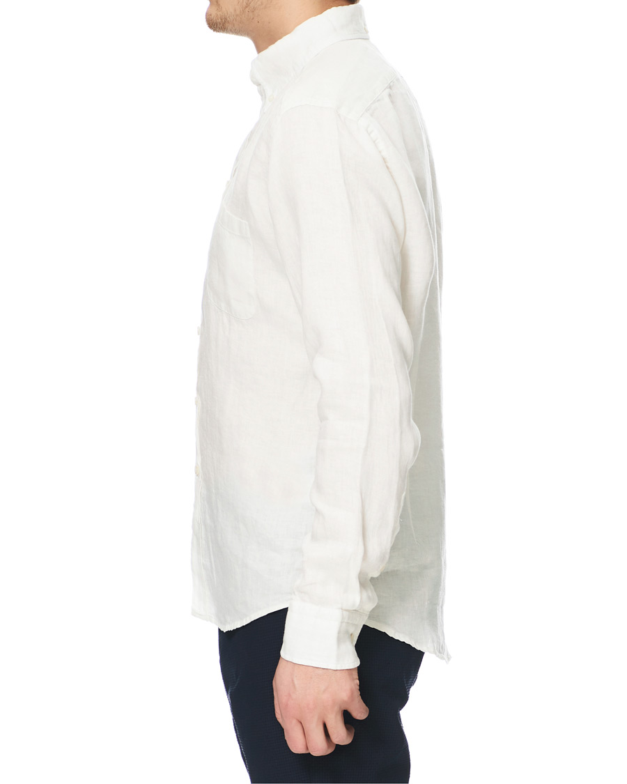 Herre | Skjorter | Eton | Slim Fit Linen Button Down Shirt Cream