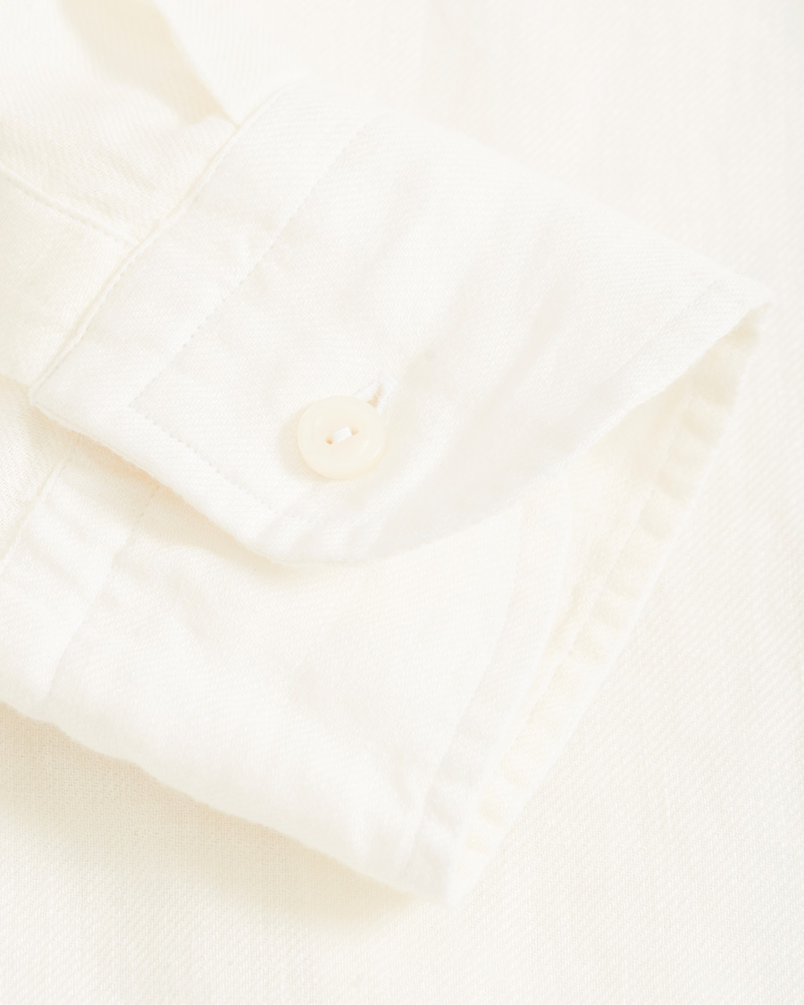 Herre | Skjorter | Eton | Slim Fit Linen Button Down Shirt Cream