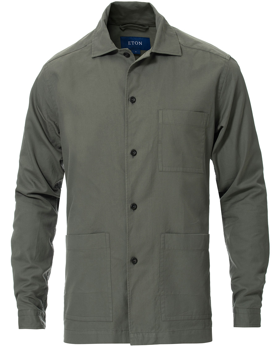 Herre | Skjorter | Eton | Heavy Twill Overshirt Green