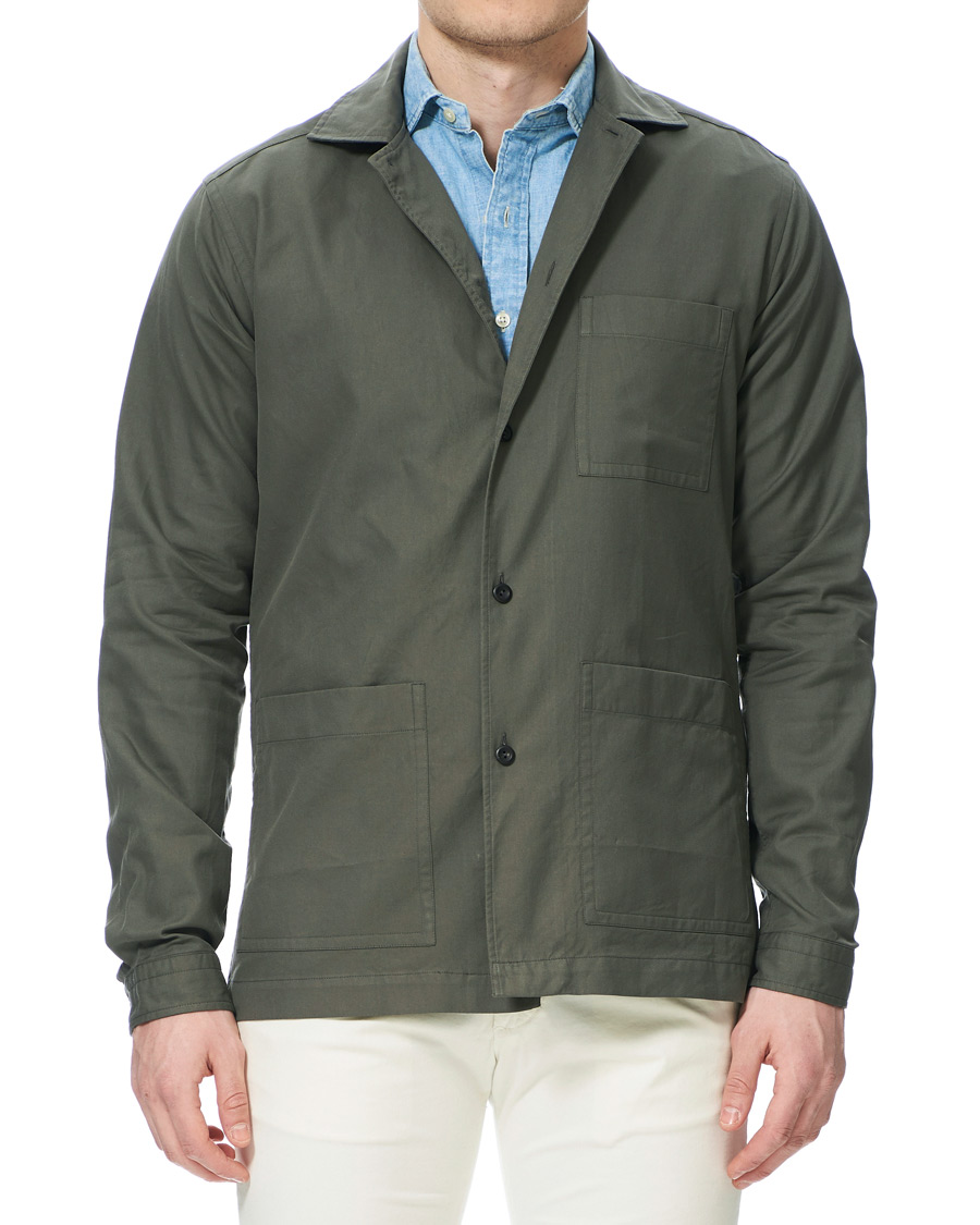 Herre | Skjorter | Eton | Heavy Twill Overshirt Green
