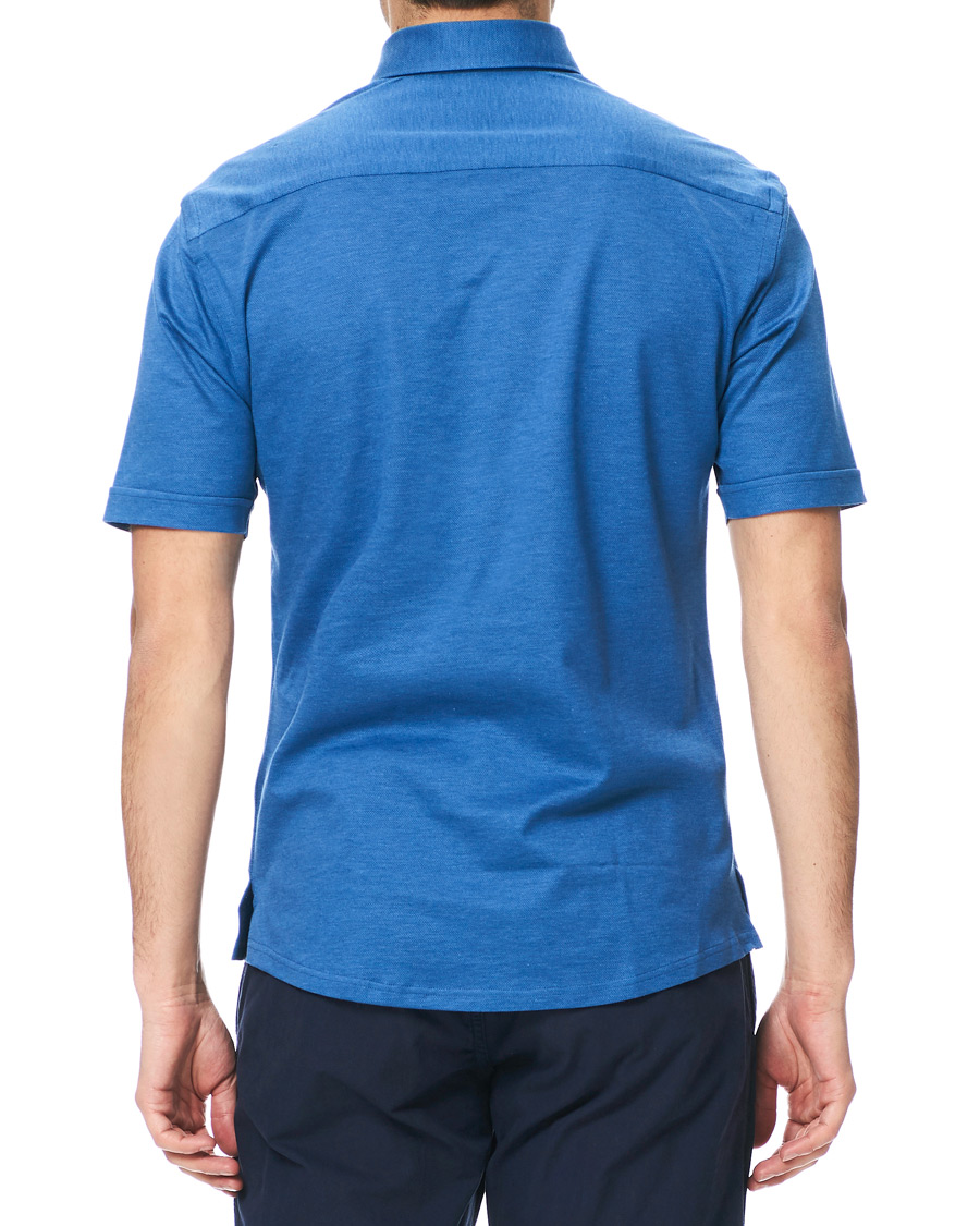 Herre | Pikéer | Eton | Slim Fit Short Sleeve Pique Shirt Blue