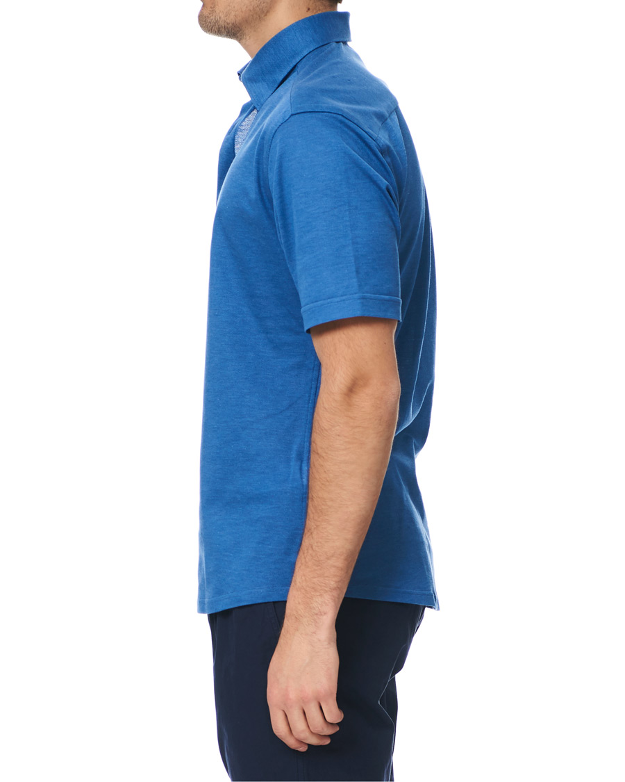 Herre | Pikéer | Eton | Slim Fit Short Sleeve Pique Shirt Blue