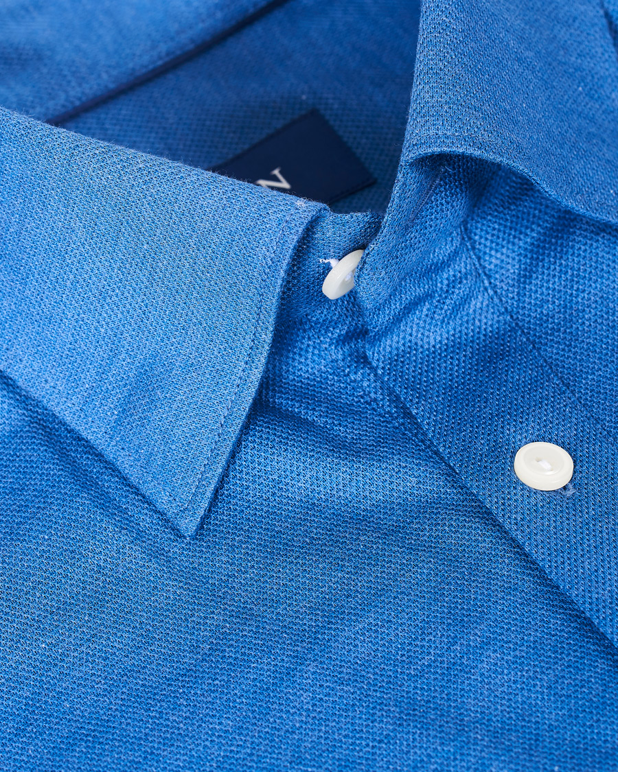 Herre | Pikéer | Eton | Slim Fit Short Sleeve Pique Shirt Blue