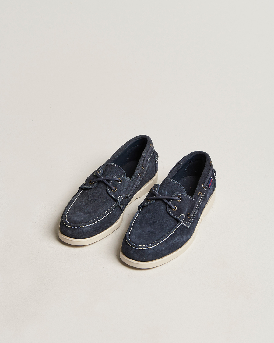 Herre | Sebago Docksides Suede Boat Shoe Navy | Sebago | Docksides Suede Boat Shoe Navy