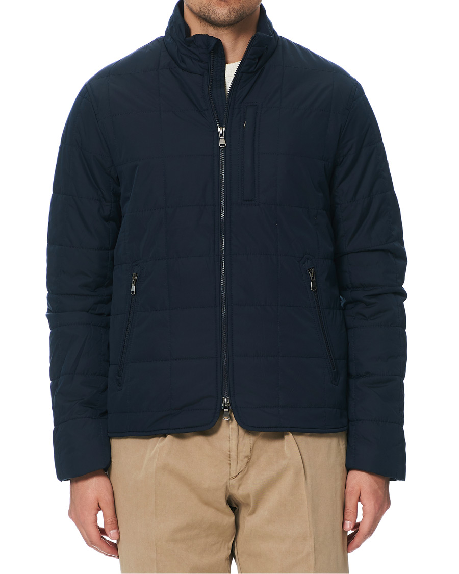 Herre | Jakker | Morris | Quilted Crew Jacket Navy