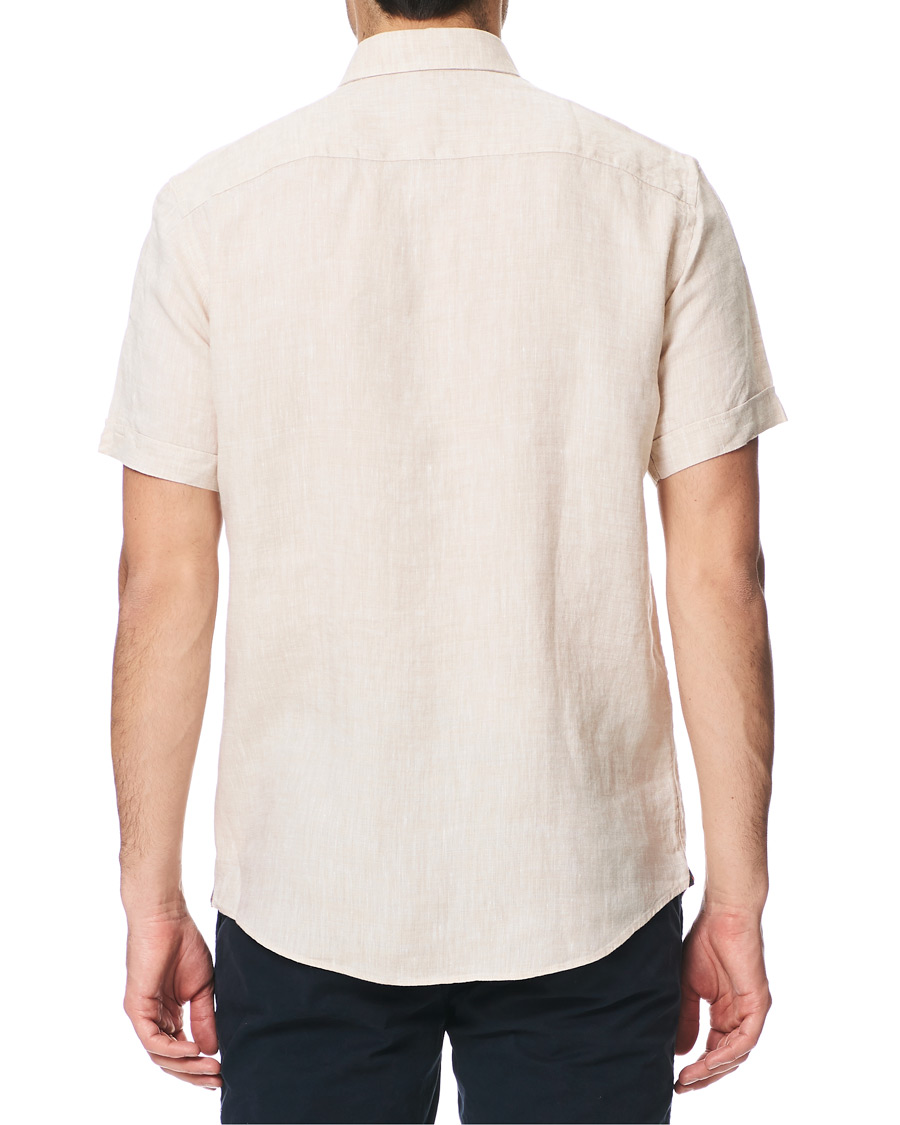 Herre | Skjorter | Morris | Douglas Short Sleeve Linen Shirt Khaki
