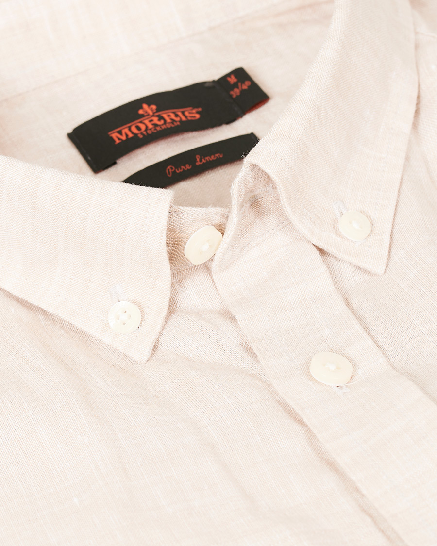Herre | Skjorter | Morris | Douglas Short Sleeve Linen Shirt Khaki