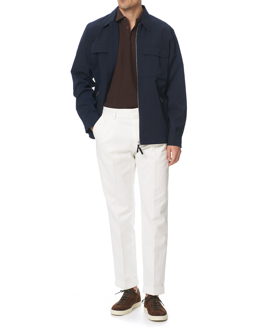 Herre | Bukser | Morris | Bernard Pleated Turn Up Trousers Off White