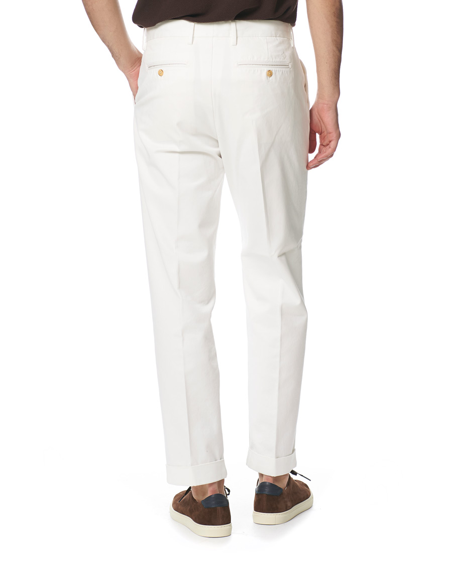 Herre | Bukser | Morris | Bernard Pleated Turn Up Trousers Off White