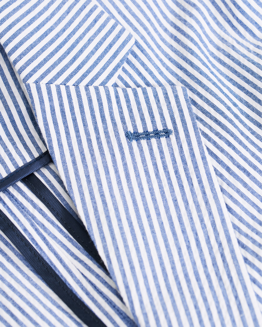 Herre | Dressjakker | Morris | Resort Striped Seersucker Balzer Blue/White