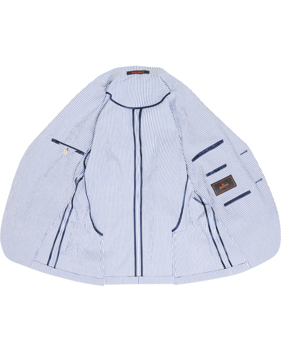 Herre | Dressjakker | Morris | Resort Striped Seersucker Balzer Blue/White