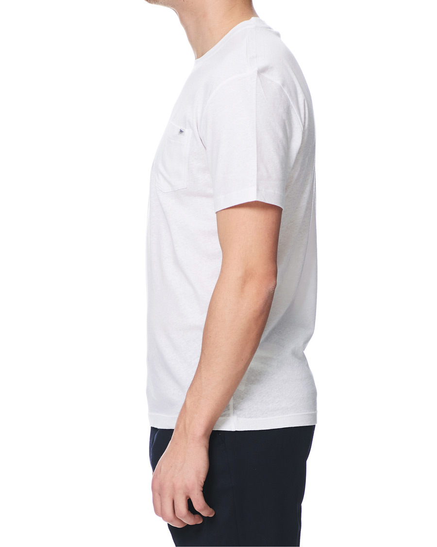 Herre | T-Shirts | Tiger of Sweden | Didelot Linen Pocket Crew Neck Tee White