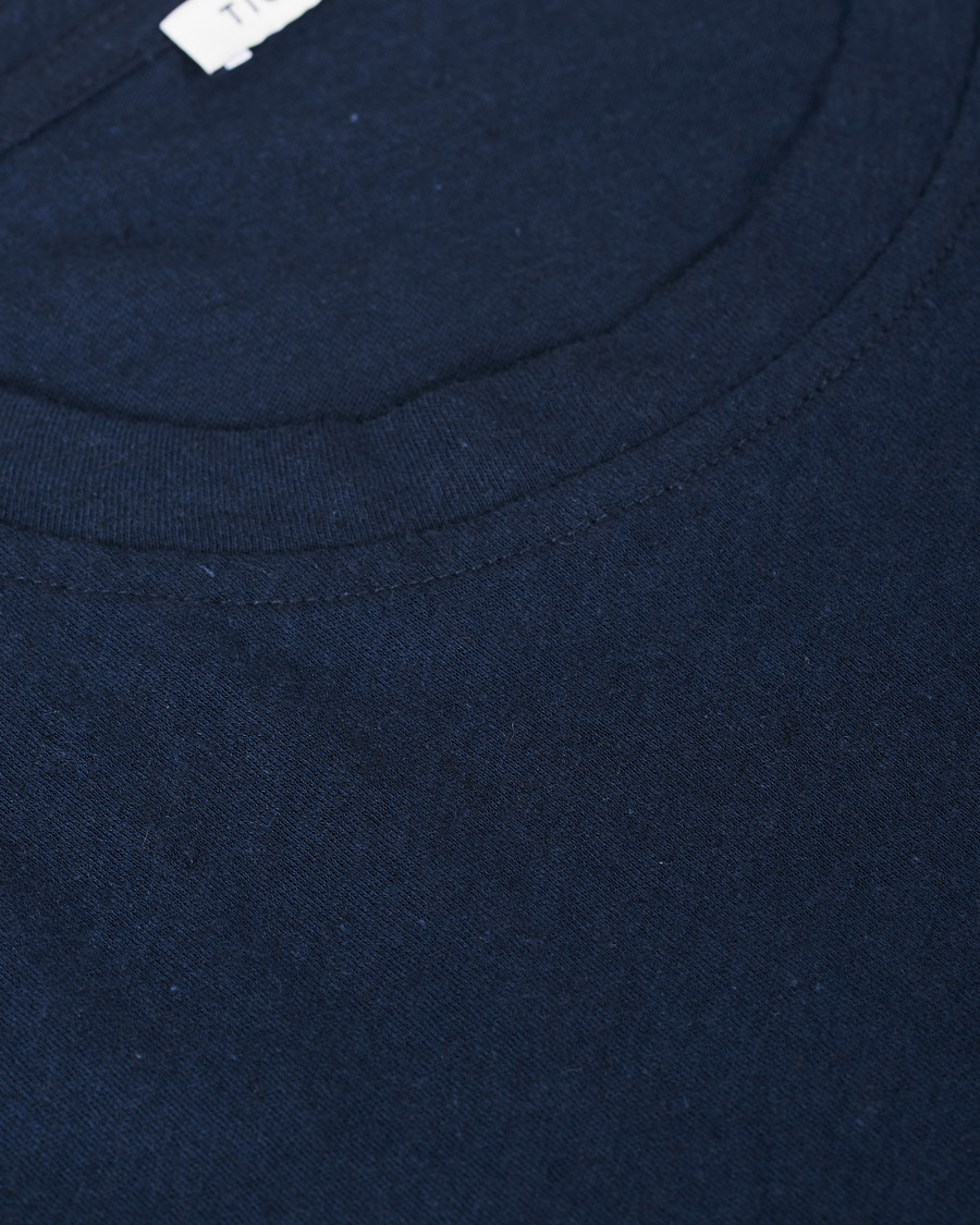 Herre | T-Shirts | Tiger of Sweden | Didelot Linen Pocket Crew Neck Tee Navy