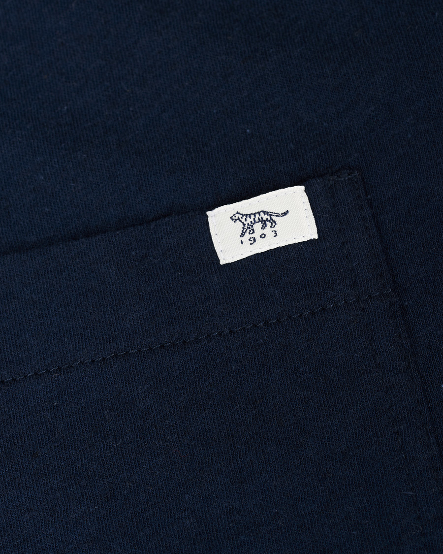 Herre | T-Shirts | Tiger of Sweden | Didelot Linen Pocket Crew Neck Tee Navy