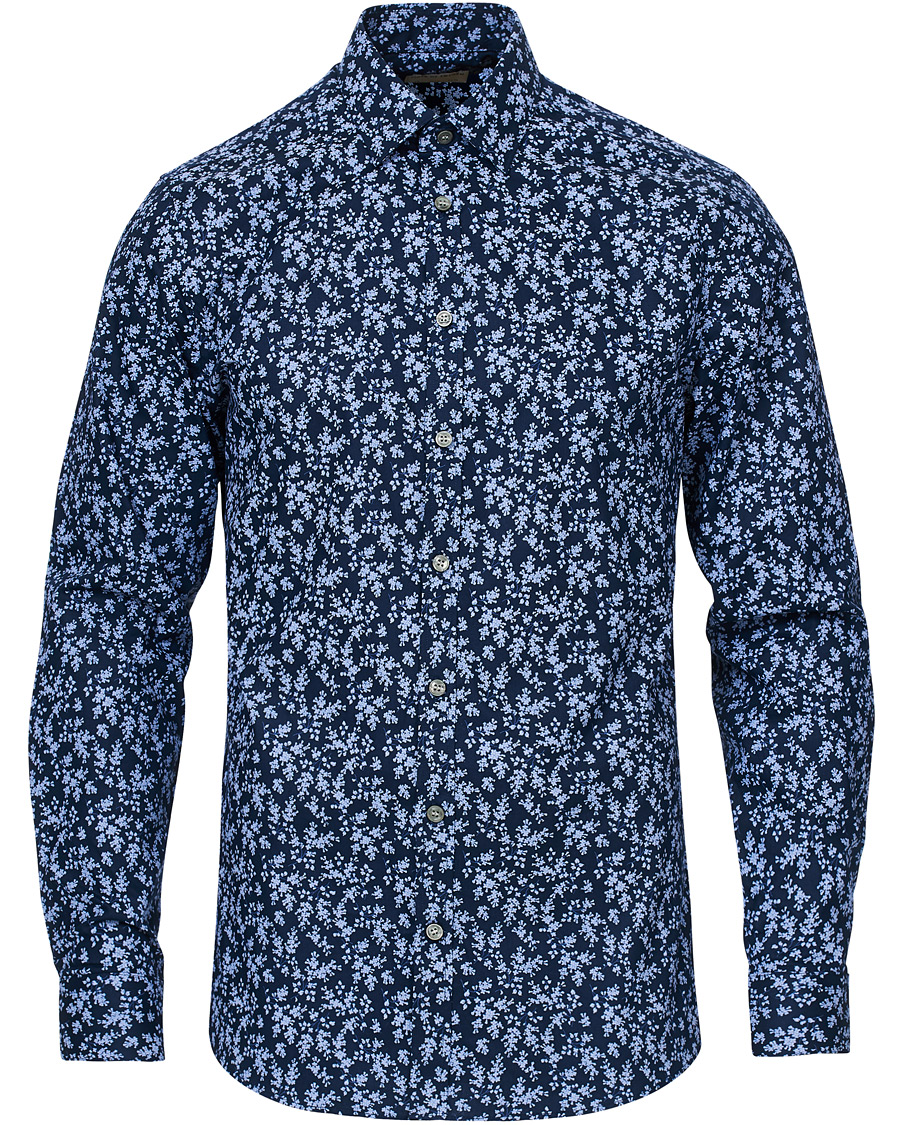 Herre | Skjorter | Tiger of Sweden | Ferene Printed Flower Shirt Navy