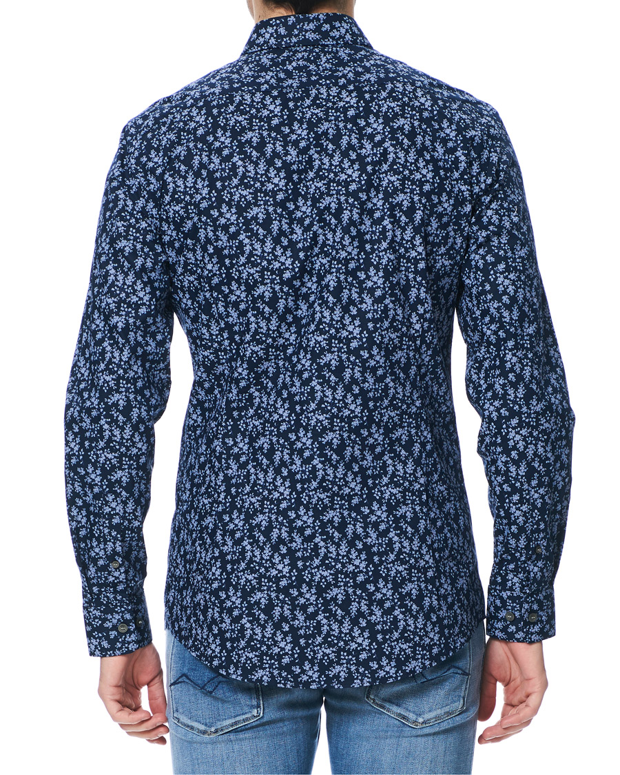 Herre | Skjorter | Tiger of Sweden | Ferene Printed Flower Shirt Navy