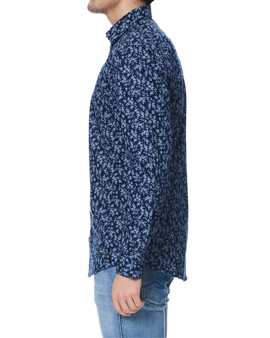 Herre | Skjorter | Tiger of Sweden | Ferene Printed Flower Shirt Navy