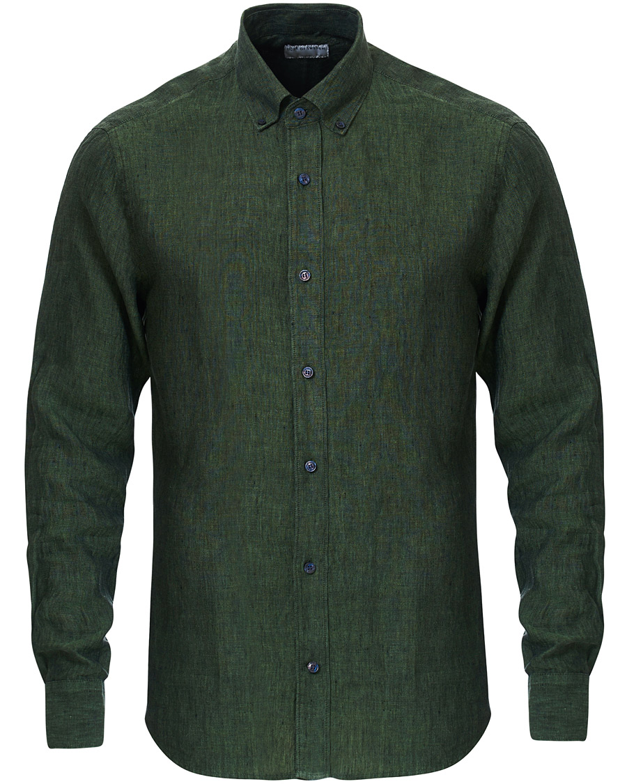 Herre | Skjorter | Tiger of Sweden | Fenald Button Down Linen Shirt Green