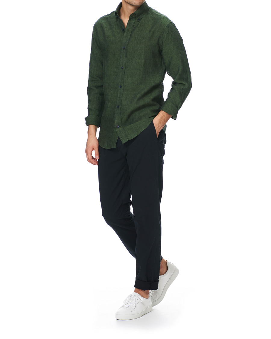 Herre | Skjorter | Tiger of Sweden | Fenald Button Down Linen Shirt Green