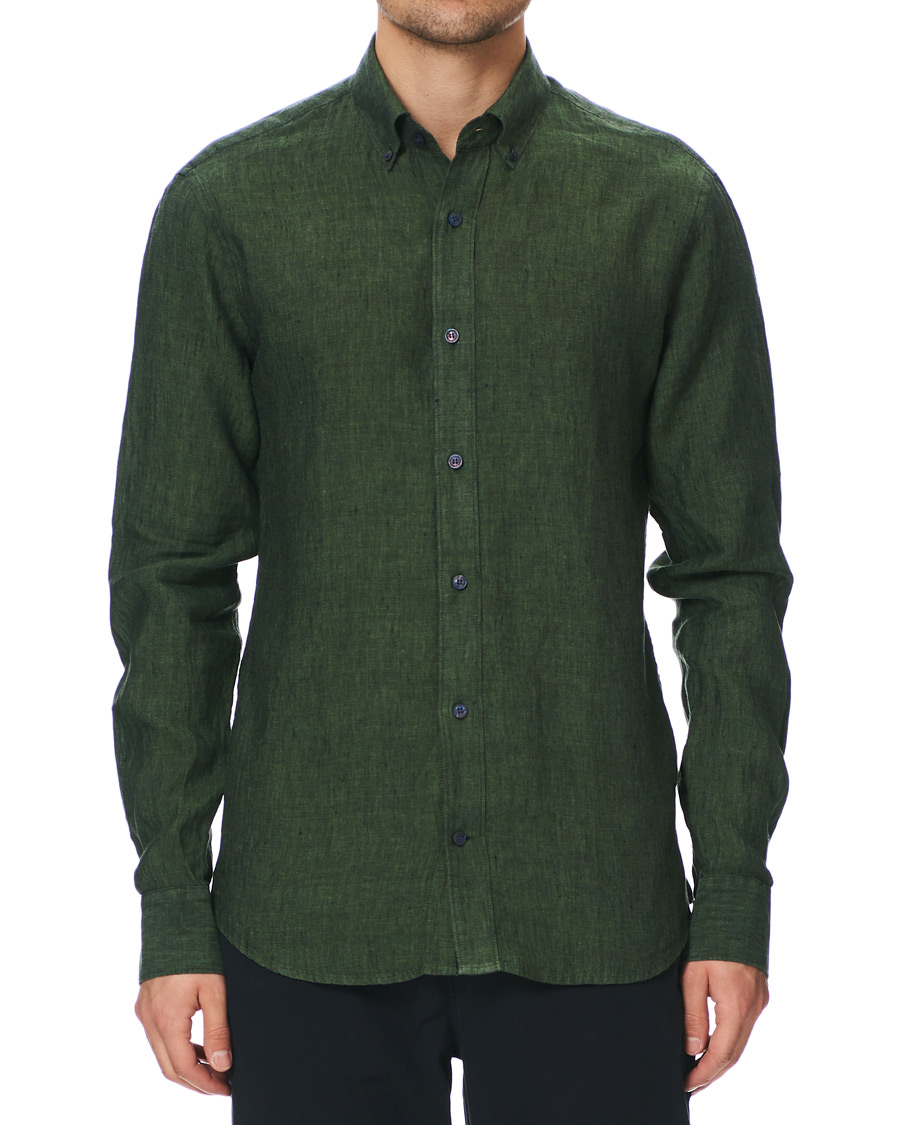 Herre | Skjorter | Tiger of Sweden | Fenald Button Down Linen Shirt Green