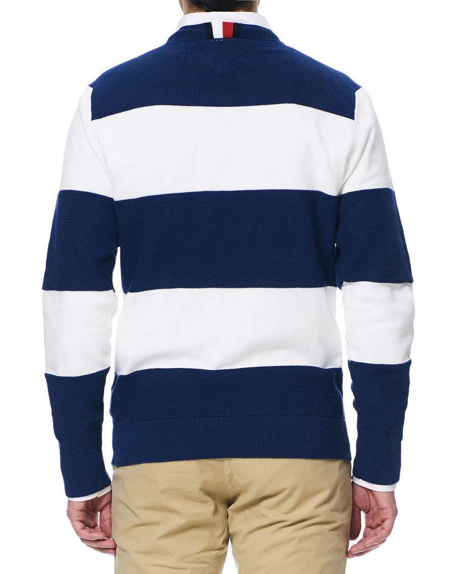 Herre | Gensere | Tommy Hilfiger | Neon Tipped Stripe Knitted Crew Neck Blue Ink