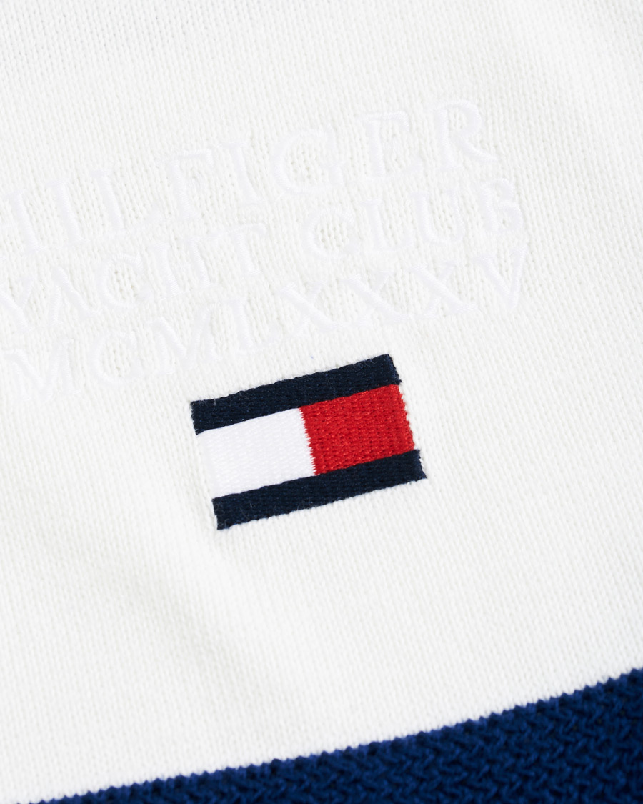 Herre | Gensere | Tommy Hilfiger | Neon Tipped Stripe Knitted Crew Neck Blue Ink