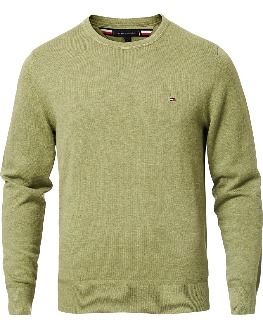 Herre | Gensere | Tommy Hilfiger | Organic Cotton/Silk Crew Neck Pullover Faded Olive
