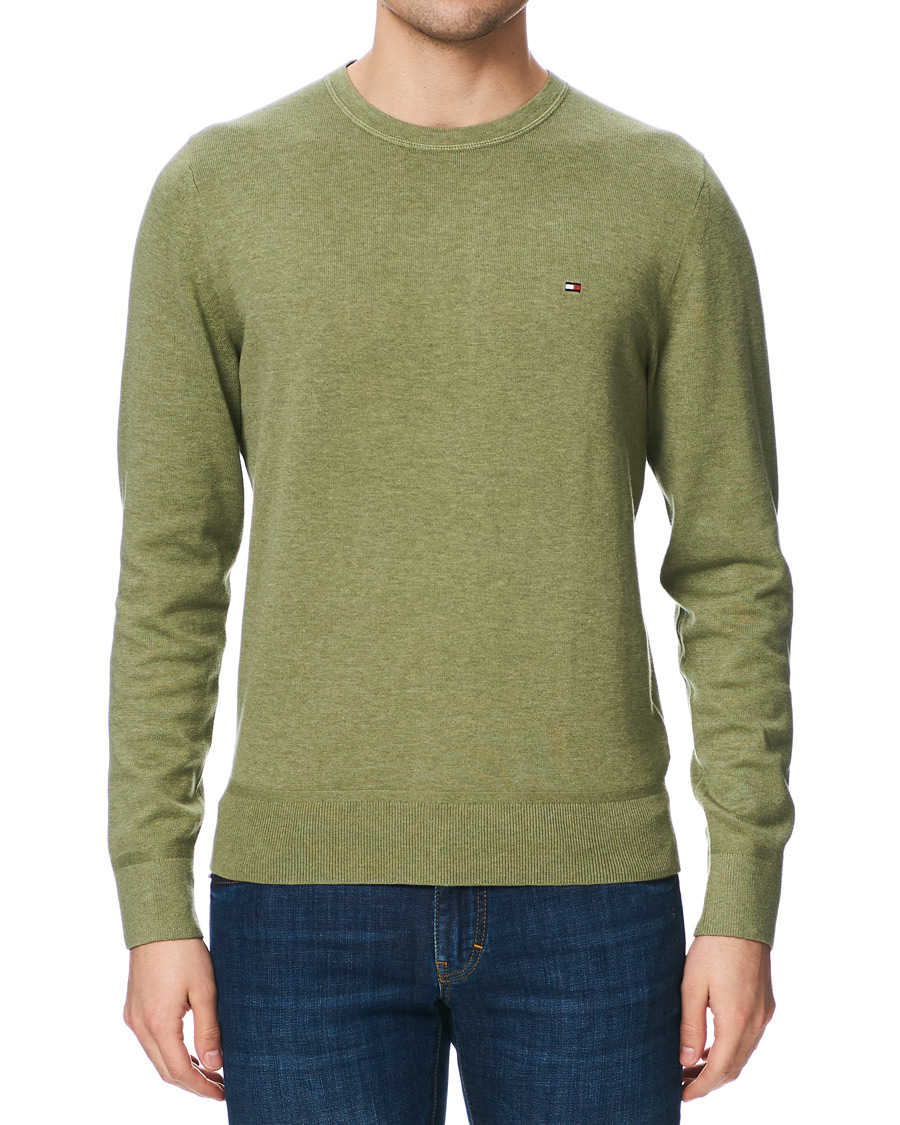 Herre | Gensere | Tommy Hilfiger | Organic Cotton/Silk Crew Neck Pullover Faded Olive