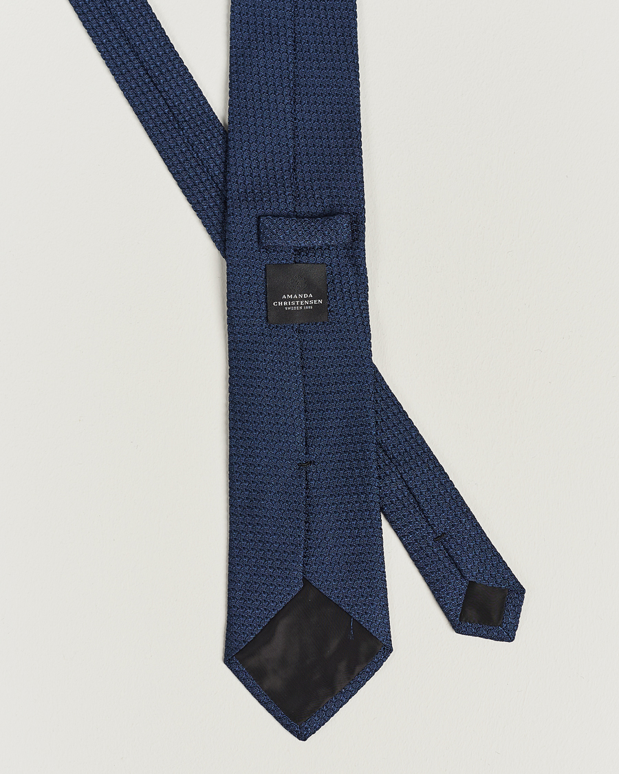 Men |  | Amanda Christensen | Silk Grenadine 8 cm Tie Napoli Blue