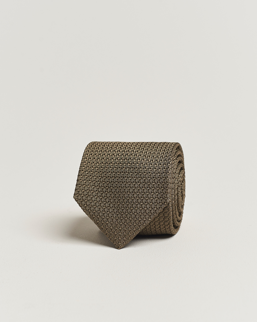 Herre | | Amanda Christensen | Silk Grenadine 8 cm Tie Olive