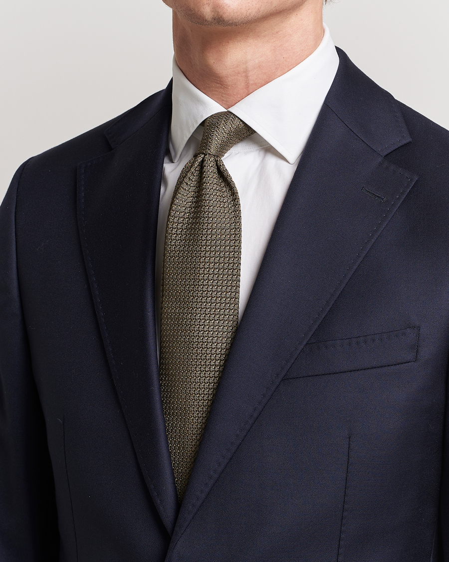 Herre | | Amanda Christensen | Silk Grenadine 8 cm Tie Olive