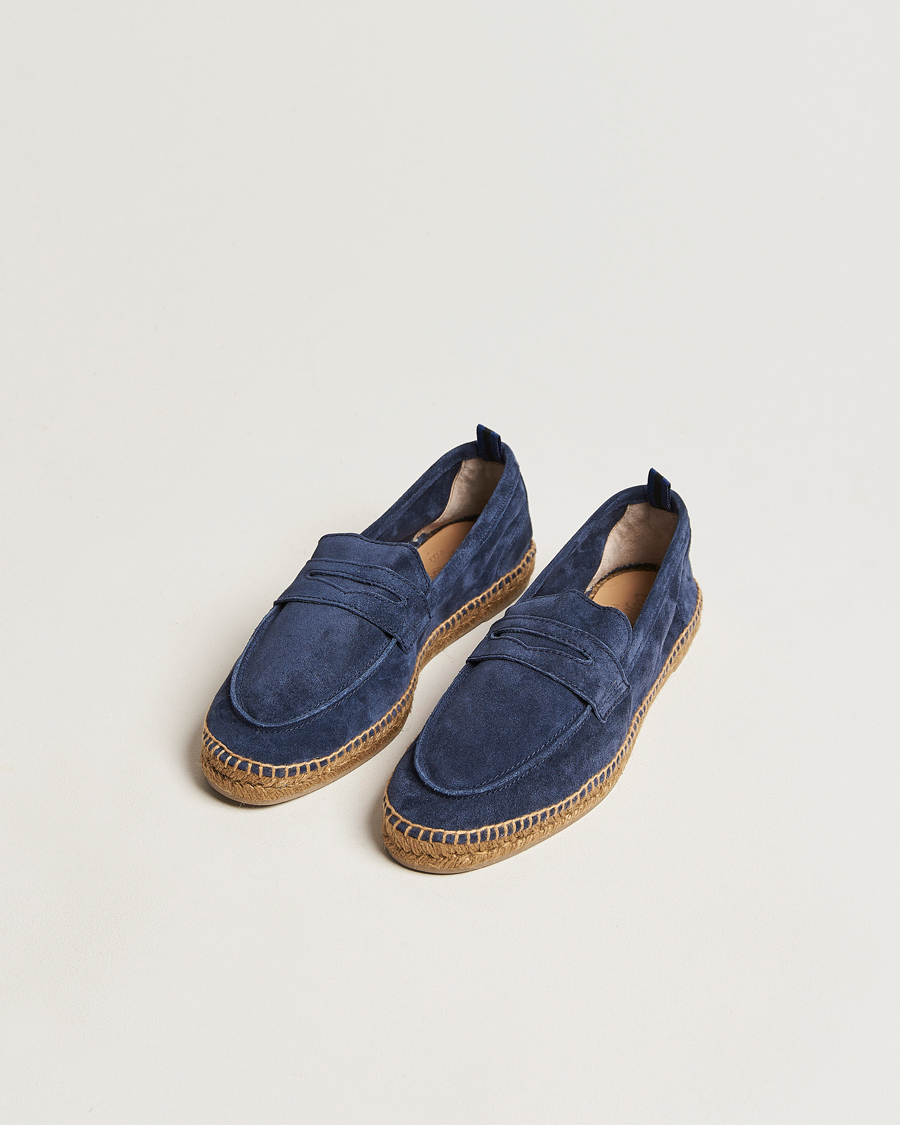 Herre | Sko i mokka | Castañer | Nacho Casual Suede Loafers Azul Oscuro