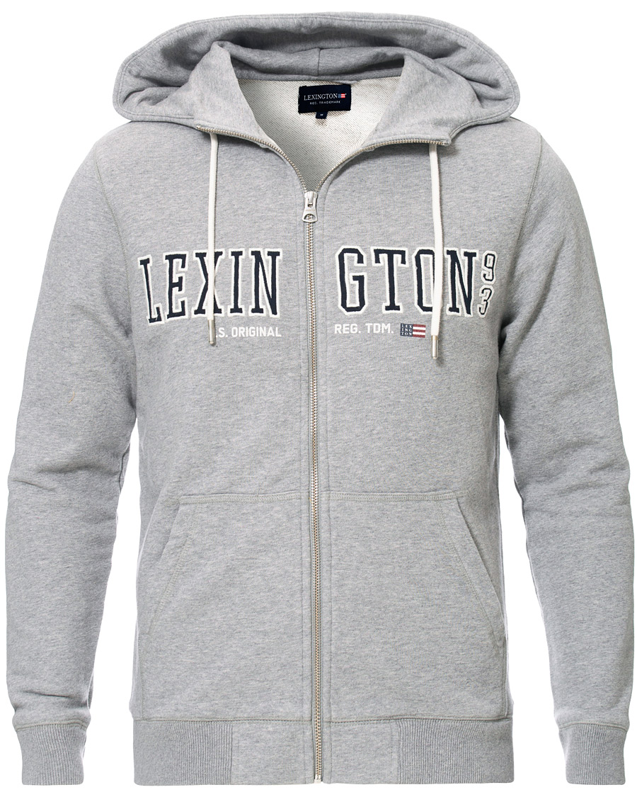 Herre | Gensere | Lexington | Michael Full Zip Logo Hoodie Grey Melange