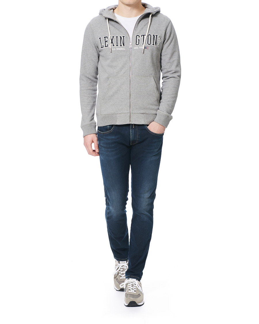 Herre | Gensere | Lexington | Michael Full Zip Logo Hoodie Grey Melange