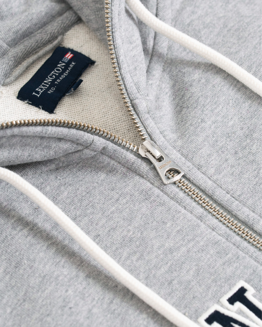 Herre | Gensere | Lexington | Michael Full Zip Logo Hoodie Grey Melange