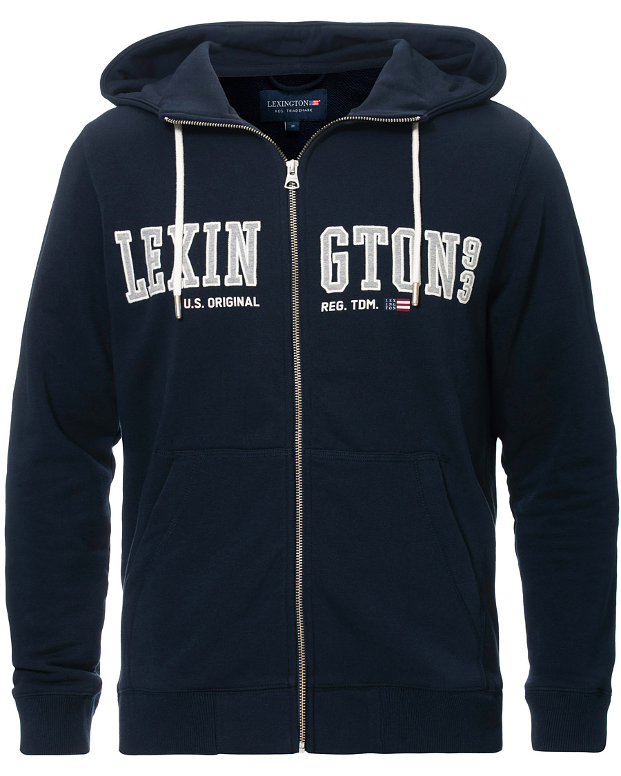 Herre | Gensere | Lexington | Michael Full Zip Logo Hoodie Dark Blue