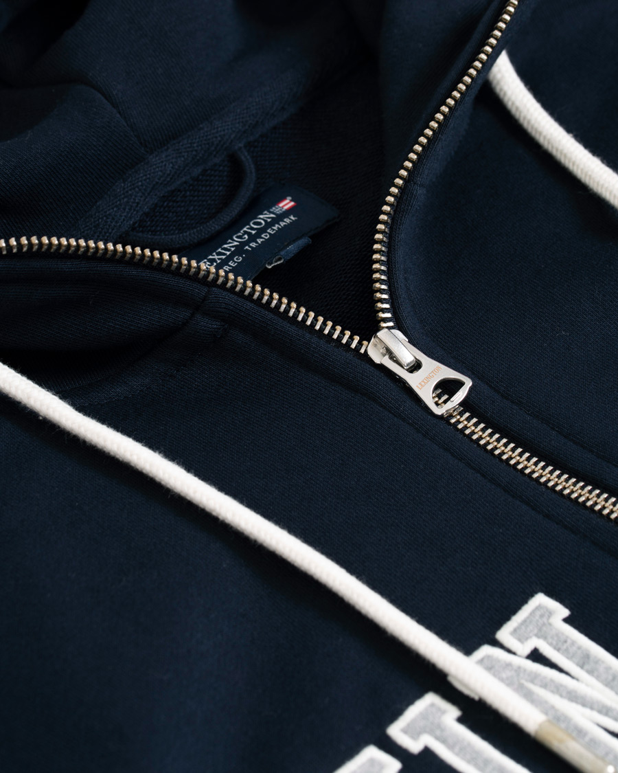 Herre | Gensere | Lexington | Michael Full Zip Logo Hoodie Dark Blue