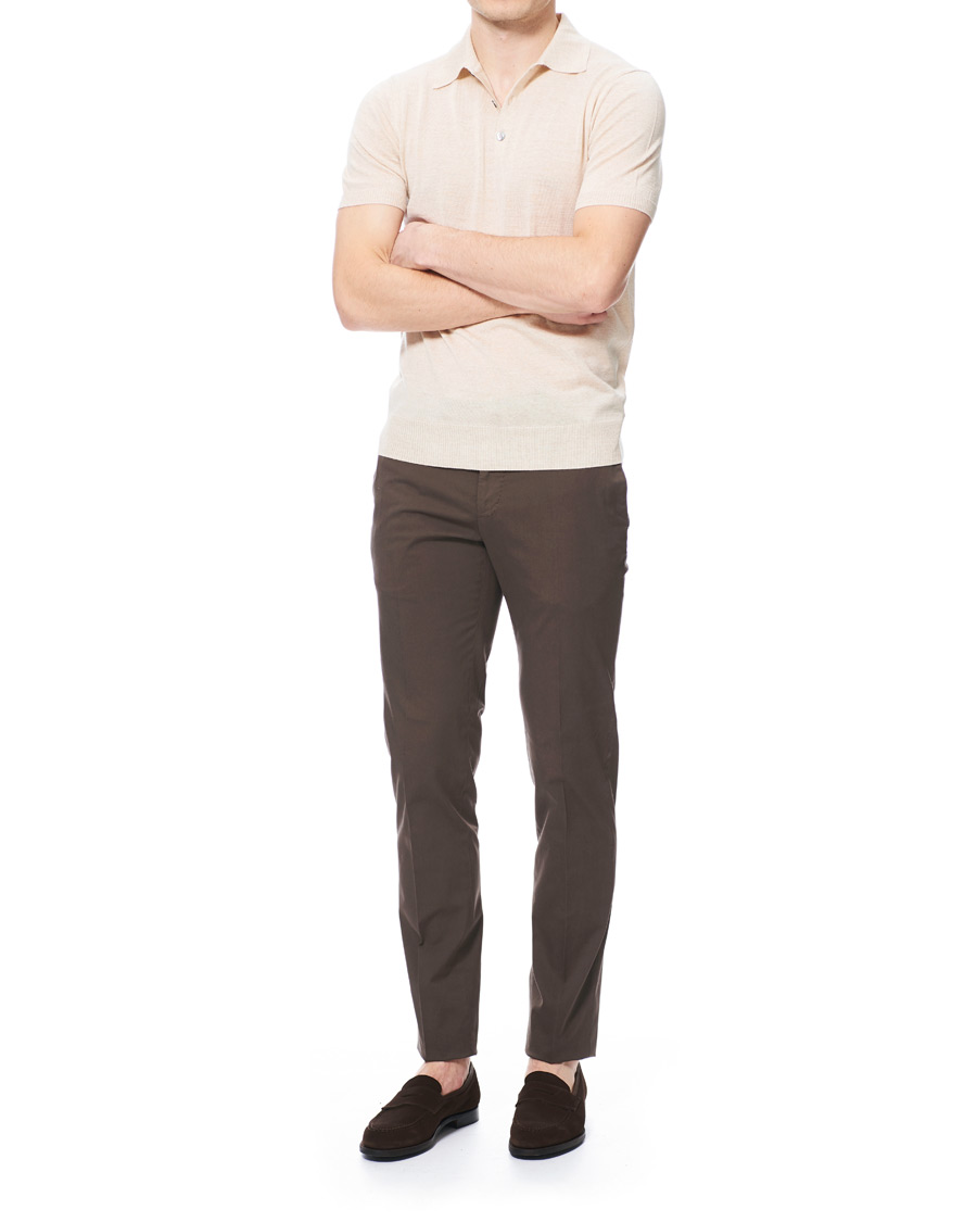 Herre | Pikéer | Morris Heritage | Short Sleeve Knitted Polo Shirt Off White