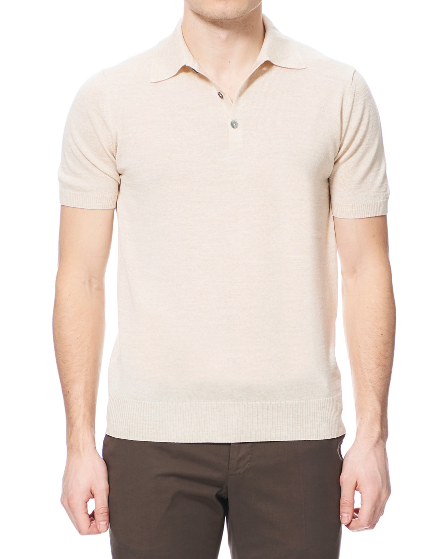 Herre | Pikéer | Morris Heritage | Short Sleeve Knitted Polo Shirt Off White