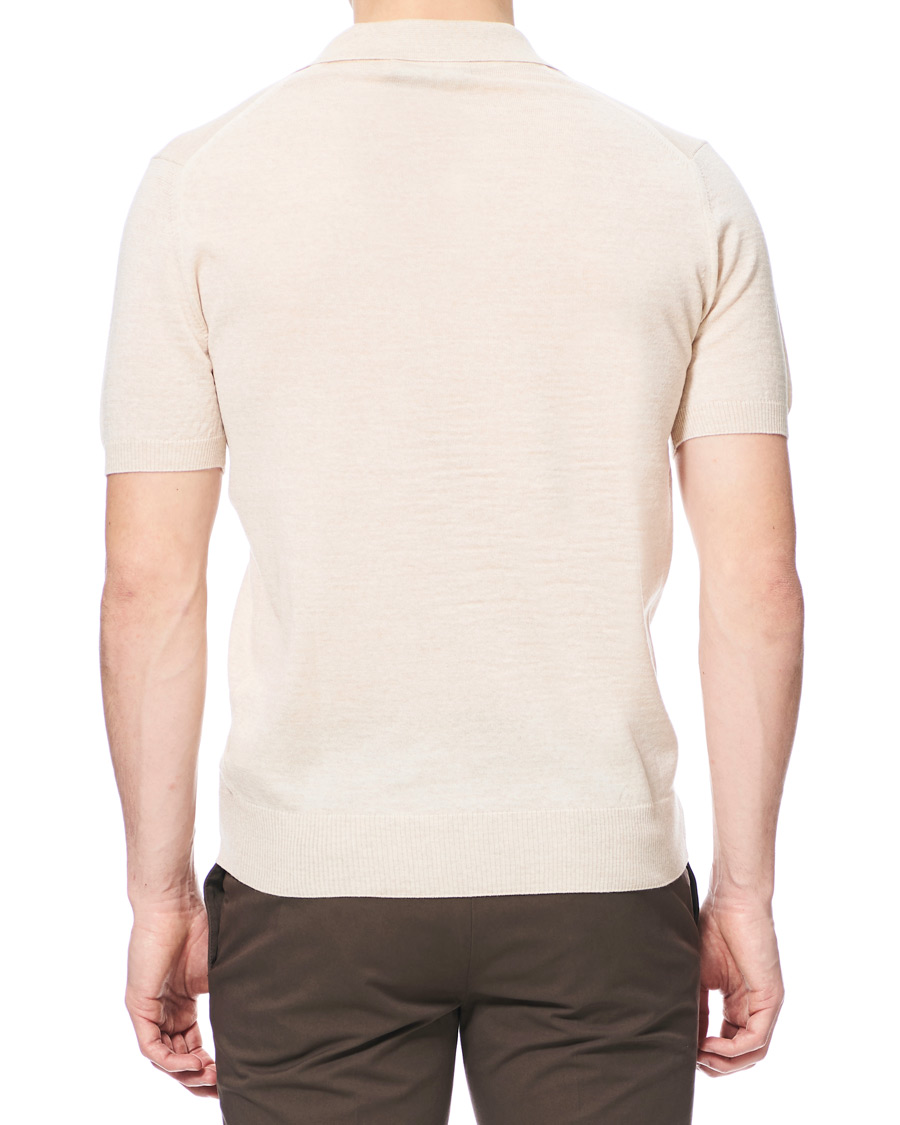 Herre | Pikéer | Morris Heritage | Short Sleeve Knitted Polo Shirt Off White