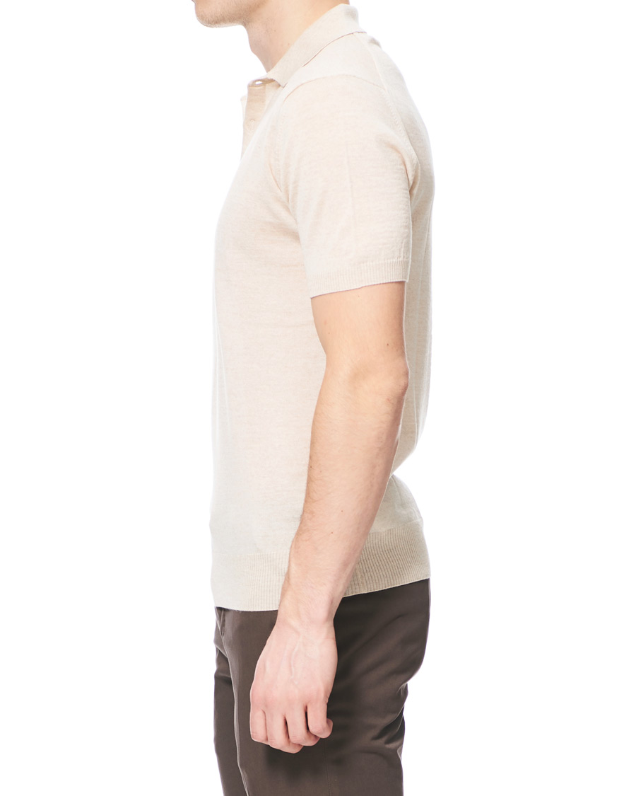 Herre | Pikéer | Morris Heritage | Short Sleeve Knitted Polo Shirt Off White