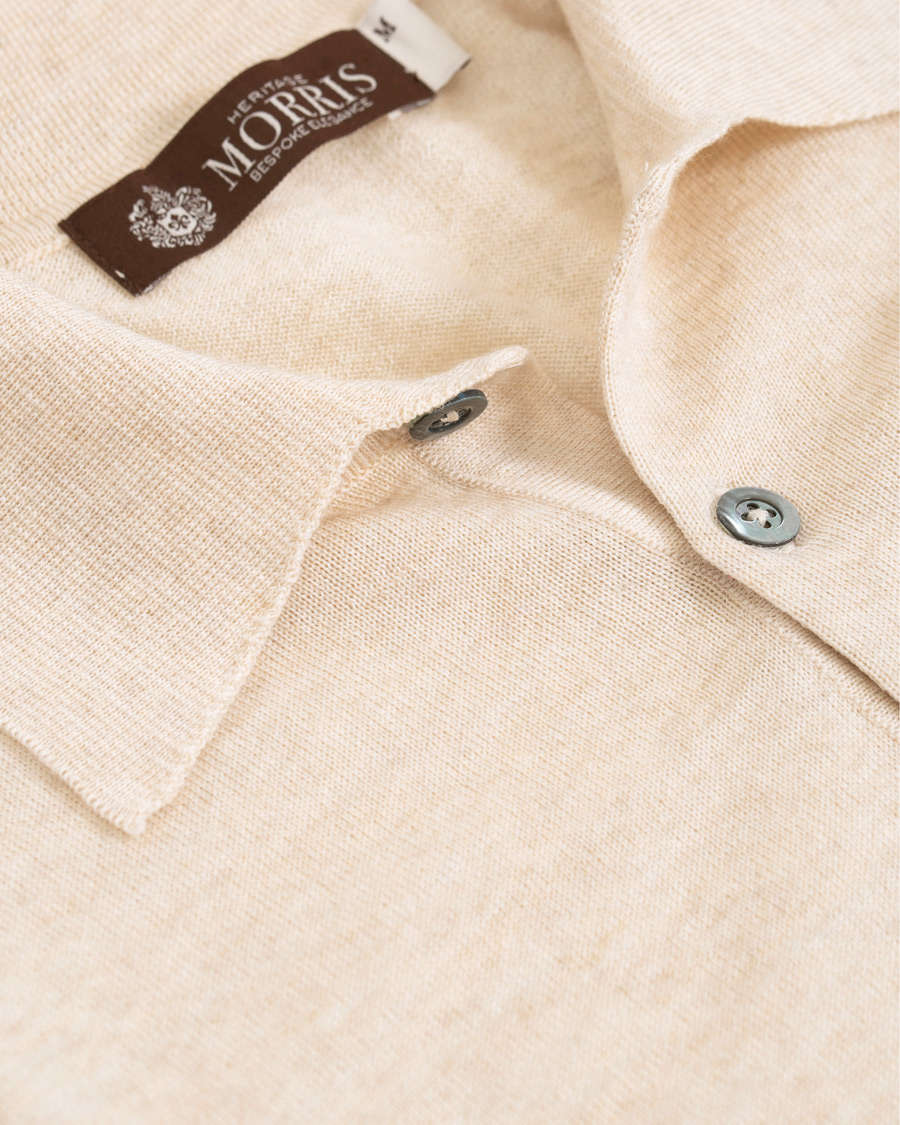 Herre | Pikéer | Morris Heritage | Short Sleeve Knitted Polo Shirt Off White